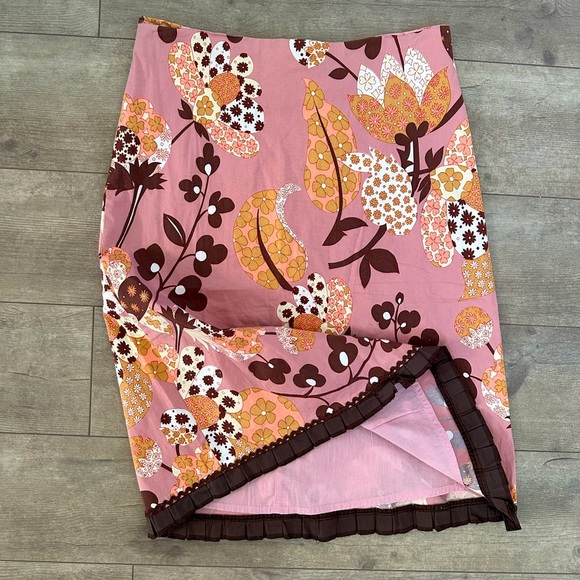 Persaman New York Pink Floral Knee Length Pencil Straight Skirt Women's Size 8 - Picture 7 of 11